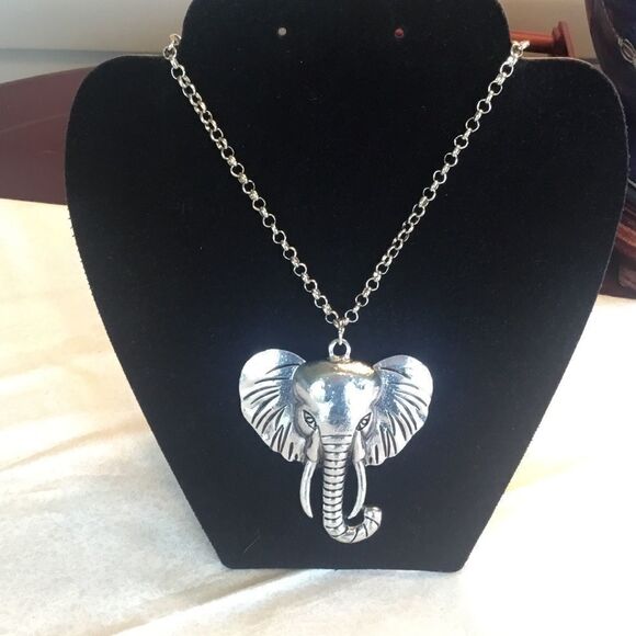 $12 or 3/$25 Silvertone Elephant Necklace Set - Picture 2 of 13